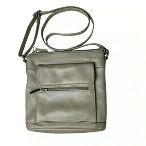 Giani Bernini Leather Crossbody Taupe Purse